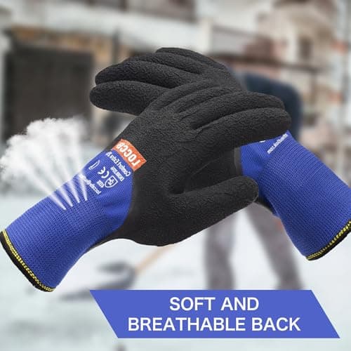 LOCCEF Winter Work Gloves for Men and Women, Freezer-Thermal Insulated, Super Grip