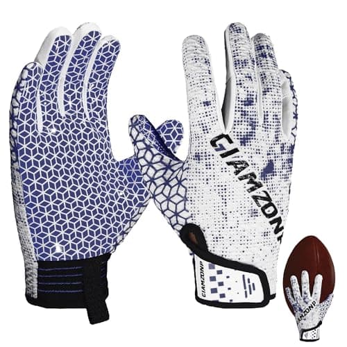 Youth High Grip Football Gloves for Kids Stretch Fit — Blue