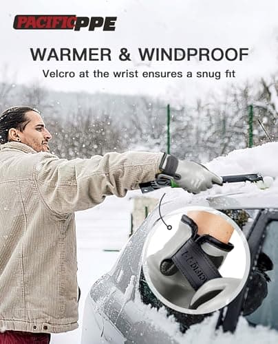 PACIFIC PPE 100% Waterproof Gloves for Men and Women, Cold Weather Thermal Insulated Freezer Gloves, Super Grip, Medium