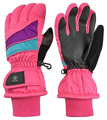 N'Ice Caps Kids' Waterproof Winter Warm Thinsulate Gloves — Neon Pink Multi