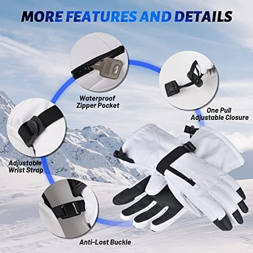 Magelfarm Unisex Waterproof Touchscreen Winter Gloves 3M Thinsulate with Pocket