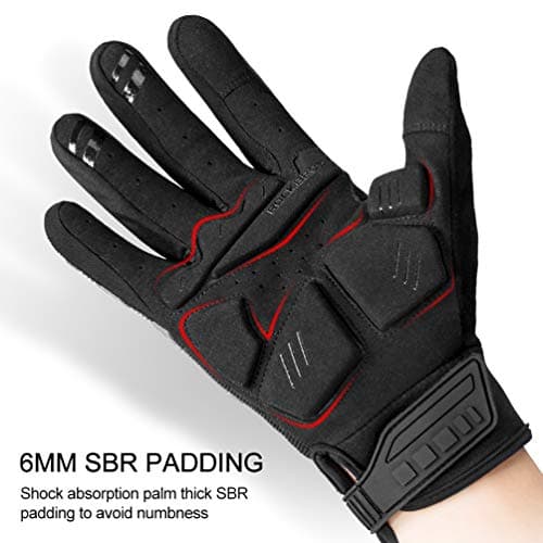 ROCKBROS Dirt Bike Gloves with Touch Screen Knuckle Protection Black