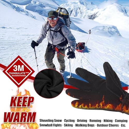 Winter Gloves for Men and Women; Touch Screen, Water-Resistant, and Windproof - Ideal for Outdoor Activities