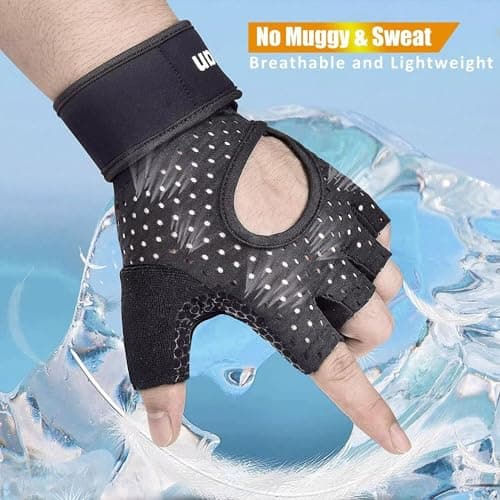 ihuan Breathable Weight Lifting Gloves: Fingerless Wrist Support | Enhanced Grip for Fitness Training