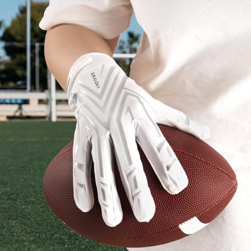 Ultra Sticky Football Gloves Men Women, White Enhanced Performance Tacky Grip
