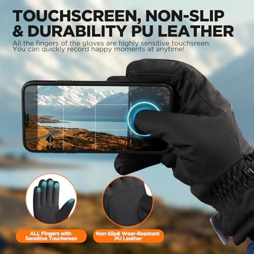 RivMount Winter Gloves - Thermal, Waterproof, Touchscreen for Men & Women