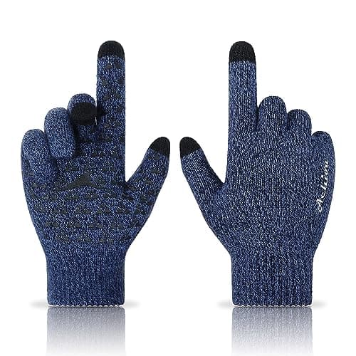 Achiou Winter Gloves for Men & Women - Touch Screen Compatible Warm Running Gloves — Blue