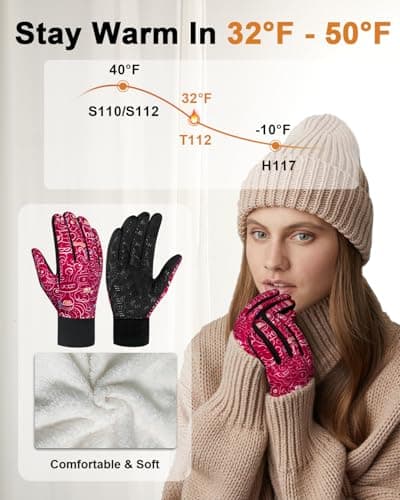 RIGWARL Upgraded Winter Wool Gloves for Men and Women, Touch Screen Compatible, Waterproof for Cold Weather Hiking, Runn