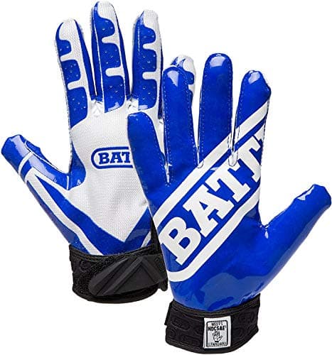 Battle Sports Ultra-Stick Wide Receiver Football Gloves — Royal Blue/White