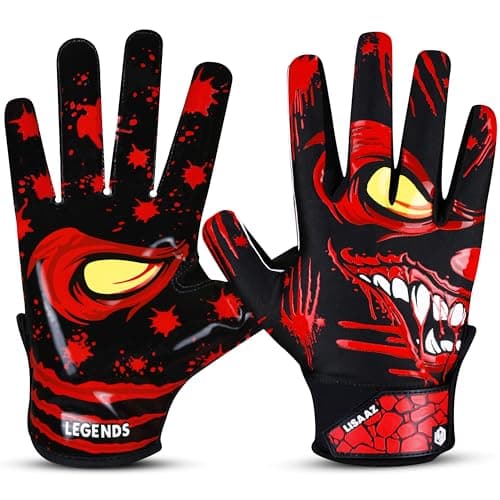 Crimson Pro Ball Feel Football Gloves for Youth & Men | Top Notch Receiver Gloves