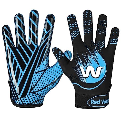 RED WORLD Sticky Football Gloves for Youth and Adults — Columbia Blue