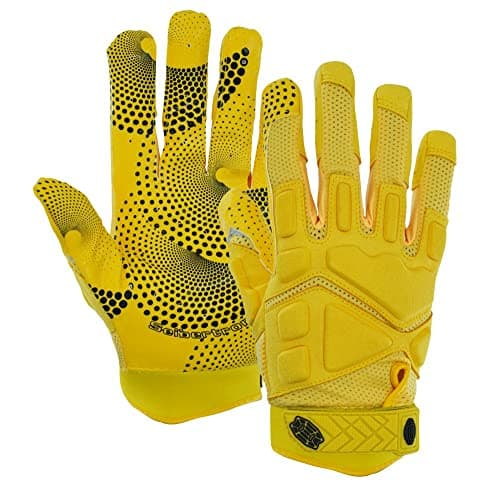 Seibertron Gel-Filled Anti-Impact football gloves for Adults and Youth — yellow