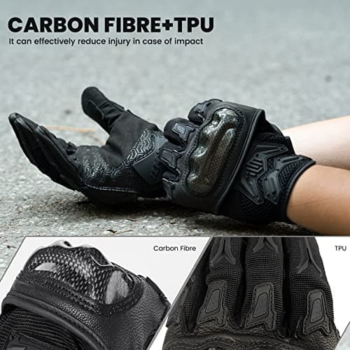 ILM Motorcycle Motocross Gloves for Men & Women (Black, L)