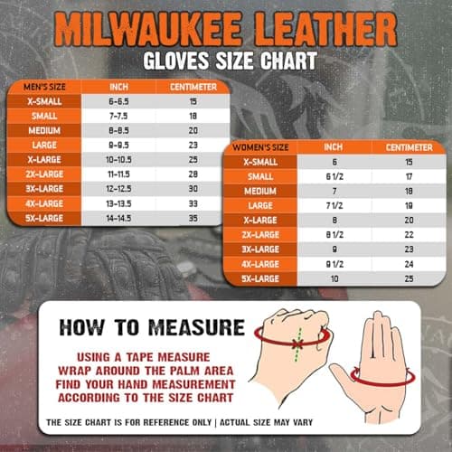 Milwaukee Leather MG7535 Men's Black Gel Palm Motorcycle Gloves
