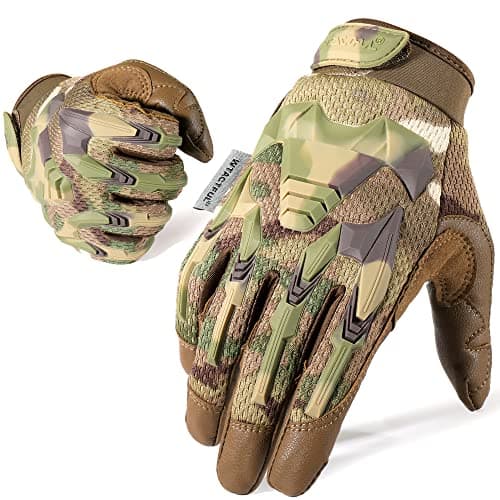 TACTICAL RUBBER GUARDS FOR MEN, BREATHABLE & TOUCHSCREEN CAPABLE Outdoor Gloves — Upgrade Fabric - Camouflage