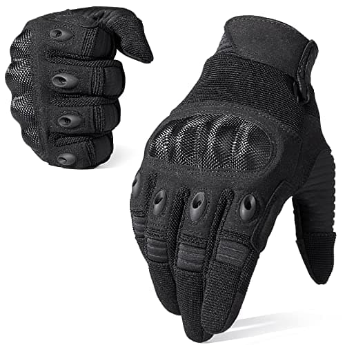 Tactical Touchscreen Gloves for Men: WTACTFUL Motorcycle Paintball — ZZ- Black