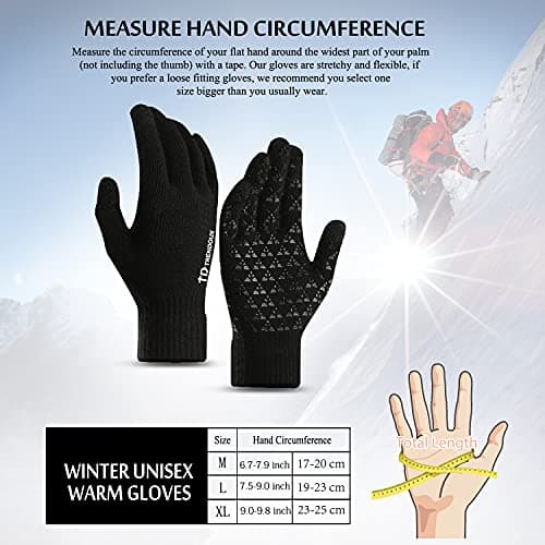 TRENDOUX Winter Gloves for Men & Women - Touch Screen Warm Knit Gloves for Cold Weather