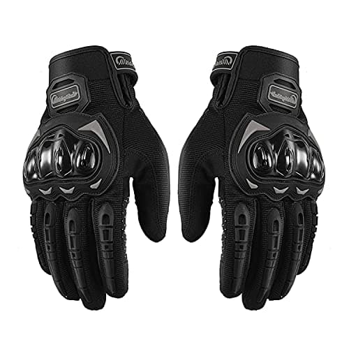 Men's & Women's Full Finger Touchscreen Motorcycle Gloves L, Red - Mountain Dirt Bike MTB — Black
