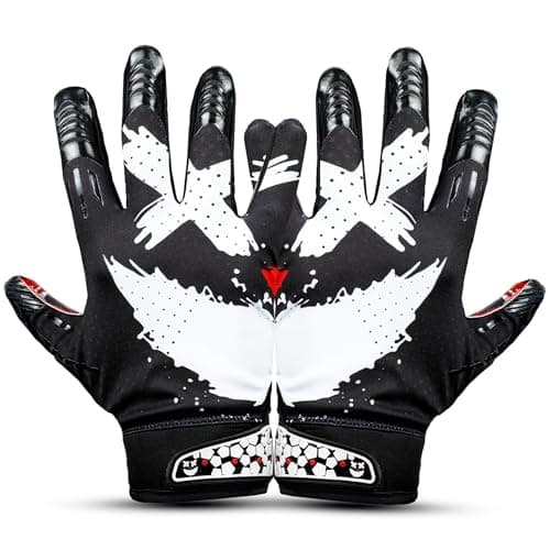 Jester 4.0 Football Gloves for Adults and Youth — Black