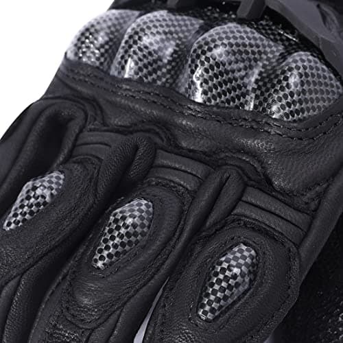Harssidanzar Breathable Leather Motorcycle Gloves for Men & Women - Touchscreen Compatible KM046
