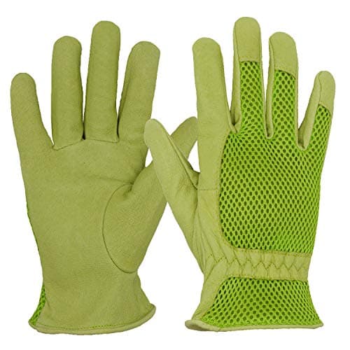 HANDLANDY Women's Touch Screen Safety Work Gloves for Yardwork Gardening — Green