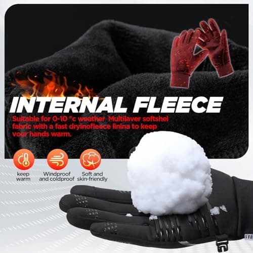 RUIXUE Windproof Anti-Slip Thermal Gloves - Warm, Soft, Stretchy, Touch Screen, Splash-Proof