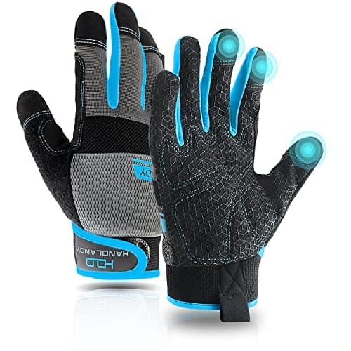 AIGEVTURE Women's Breathable Touch Screen Gloves, Pink, Large — Blue-grip