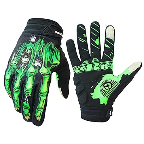 BRZSACR Skeleton Cycling Gloves for Off-Road MTB, Shock Absorption & Touch Screen Compatible