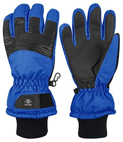 N'Ice Caps Kids' Waterproof Winter Warm Thinsulate Gloves — Royal Blue Stripe
