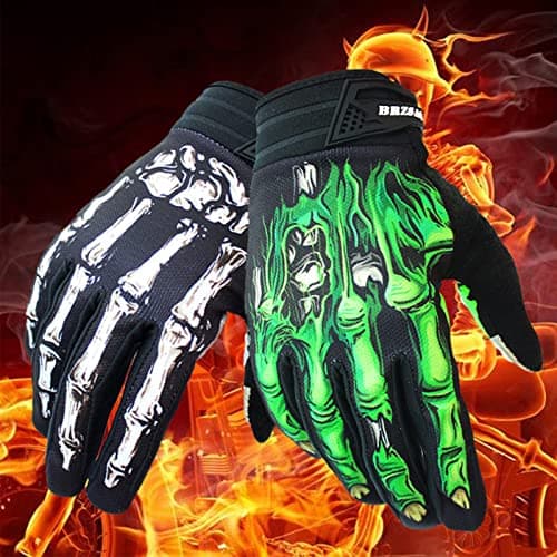 BRZSACR Skeleton Cycling Gloves for Off-Road MTB, Shock Absorption & Touch Screen Compatible