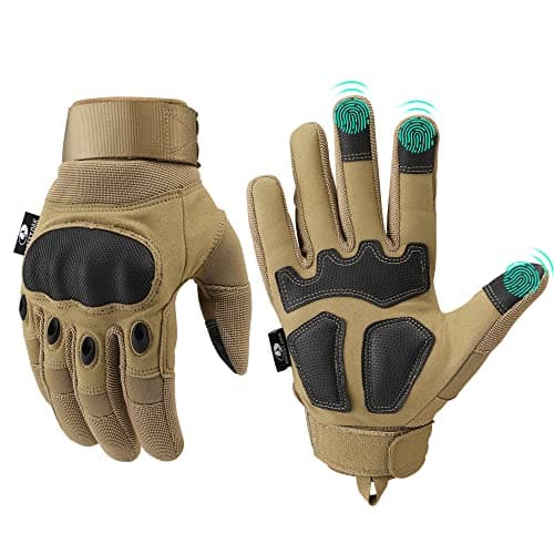 Mossy Oak Men's Touch Screen Tactical Gloves for Hunting and Hiking — Tan