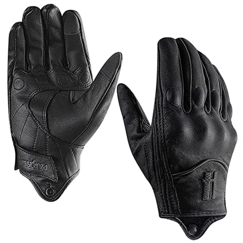 Women's Leather Motorcycle Gloves for Road Racing, Cycling, Climbing, and Powersports with Touchscreen - GL016 — FlEE Black