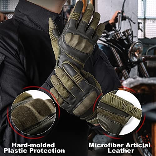 AXBXCX Men's Motorcycle Gloves - Touchscreen Capable, Ultimate Protection, Durable for Outdoor Activities