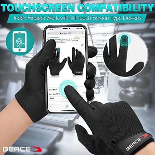 BEACE Full Finger Gym Gloves for Men & Women Fitness Training