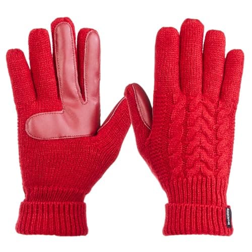 Isotoner Women's Cable Knit Touchscreen Gloves — Chili