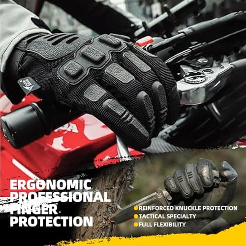 ZUNE LOTOO Men's Touchscreen Tactical Gloves with TPR Protection for Motorcycle Airsoft Paintball