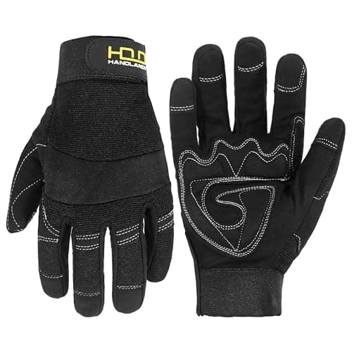 HANDLANDY Touch Screen Utility Gloves for Men & Women — Black- Sbr Padded