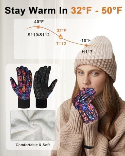 RIGWARL Upgraded Wool Winter Gloves, Touch Screen Compatible, Men & Women, Waterproof, Perfect for Running, Hiking & Ski