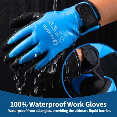 GOESTRIC Winter Work Gloves, 100% Waterproof & Grippy for Men & Women
