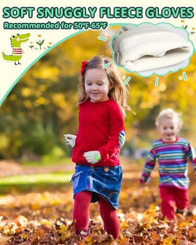 RIGWARL Kids Winter Fleece Gloves for Boys & Girls, Water Repellent & Lightweight