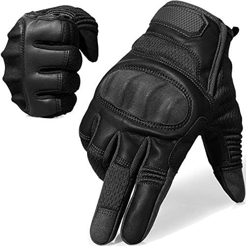 AXBXCX Men's Motorcycle Gloves - Touchscreen Capable, Ultimate Protection, Durable for Outdoor Activities — Black
