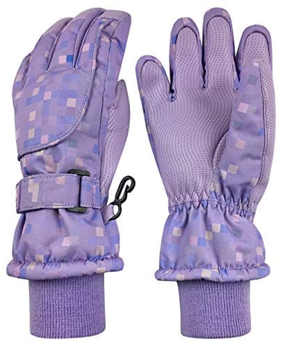 N'Ice Caps Kids' Waterproof Winter Warm Thinsulate Gloves — Light Purple Pixel