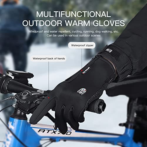 Temei Winter Waterproof Windproof Gloves for Men and Women - Touch Screen Compatible