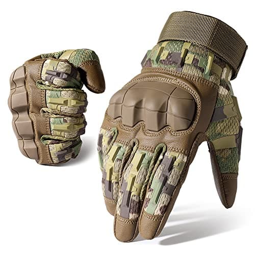Tactical Rubber Gloves for Men Touchscreen Compatible Motorcycle Hunting — CP