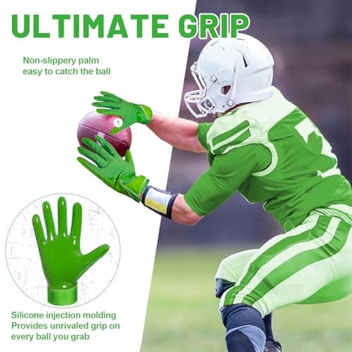 RIGWARL Breathable Lightweight Green Football Gloves for Men