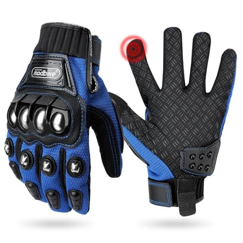 Air Flow Motorcycle Gloves for BMX, MX, ATV, MTB Racing — Blue