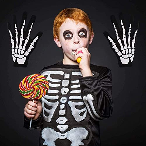 Unisex Skull Skeleton Gloves for Men Women & Kids Cosplay Costumes