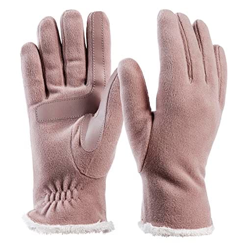Isotoner Women's Stretch Fleece Gloves with Microluxe Liner & Smart Touch — New Blush - Recycled and Smartdri