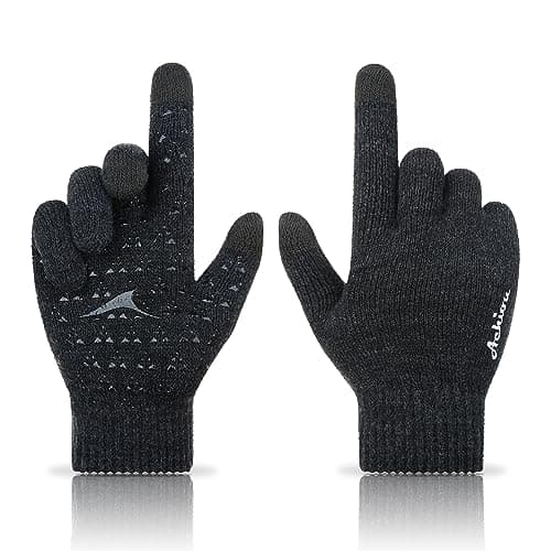 Achiou Winter Gloves for Men & Women - Touch Screen Compatible Warm Running Gloves — Shade Gray