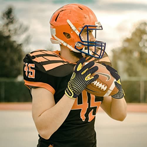 HANDLANDY Men's Hot Pink Stretch Football Gloves - Wide Receiver Grip